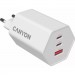 Canyon Зарядний пристрій Canyon HEXAGON 65 GaN 65W 2xPD 1xQC EU White (CND-CHAHEX65W)
