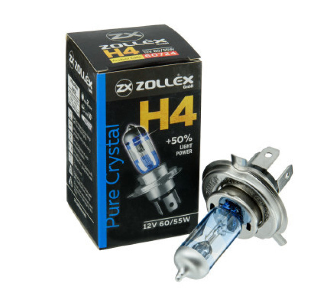 Zollex Автолампа Zollex H4 12V 60/55W Pure crystal (2860724)