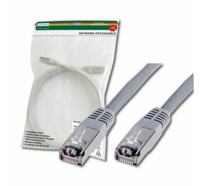 Патч-корд Digitus 5м, cat.5e, SF-UTP, AWG 26/7, gray (DK-1531-050)