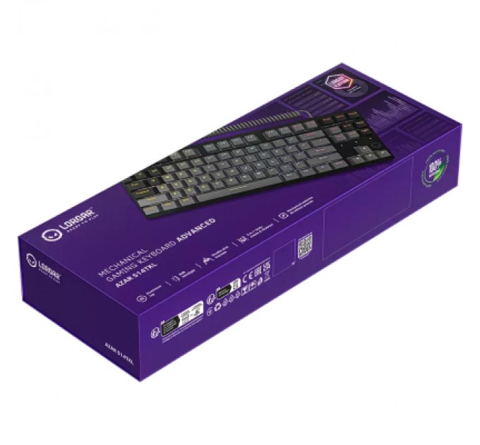 Lorgar Клавіатура Lorgar Azar 514TKL RGB Mechanical USB UA Black/Grey (LRG-GK514TKL-BK-UA)
