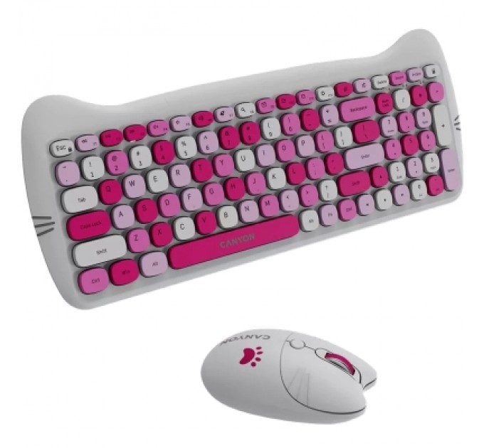 Canyon Комплект Canyon HSET-W6 Kitty Edition Wireless UA Pink (CNS-HSETW6PK)