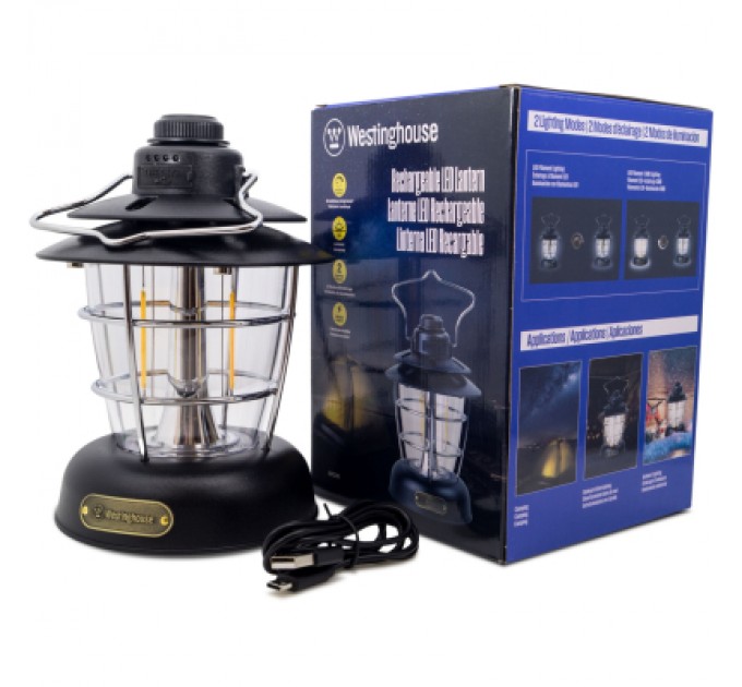 Westinghouse Ліхтар Westinghouse RETRO 6W LED Filament WF241 Type-C з функцією Power Bank Чорний (WF241-CB(Black))