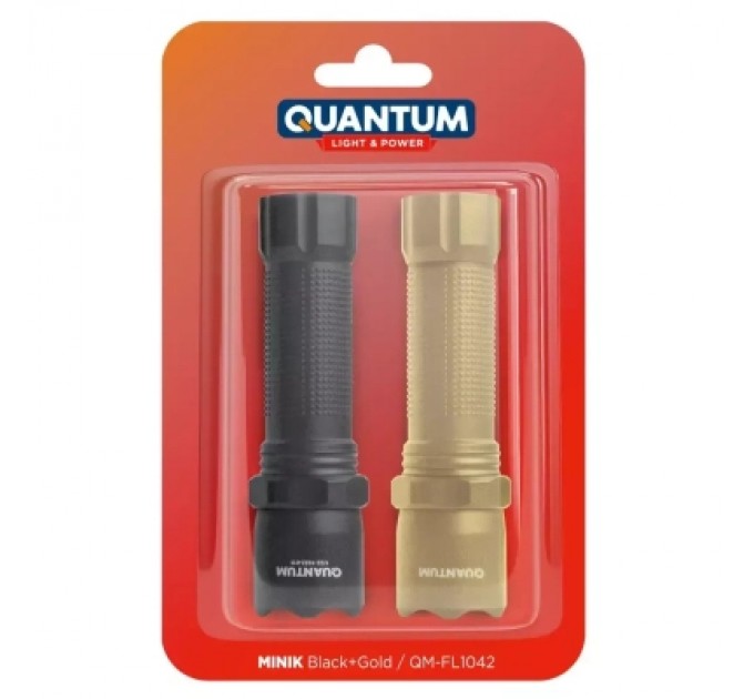 Quantum Ліхтар Quantum QM-FL1042 Minik 3W LED з USB Black-Gold, 2 шт./уп. (QM-FL1042)