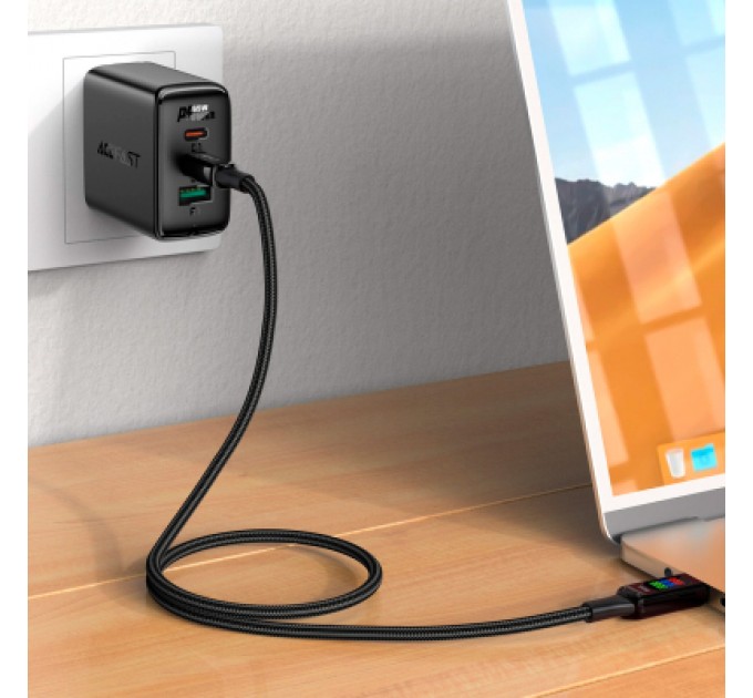 Acefast Дата кабель USB-C to USB-C 1.2m 100W with display C7-03 Acefast (6974316282778)