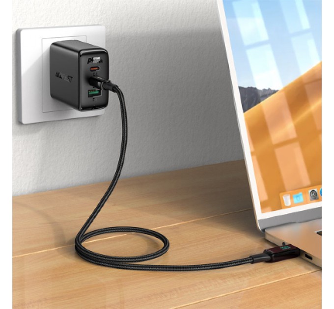 Acefast Дата кабель USB-C to USB-C 2.0m 100W with display C6-03 Acefast (6974316281054)