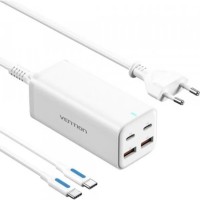 Зарядний пристрій Vention 4xUSB 100W (2xUSB-C+2xUSB-A) PD3.0/QC 3.0/GaN White (FBSWG-EU)