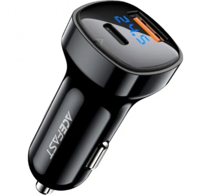 Acefast Зарядний пристрій Acefast 2xUSB 66W (USB-C + USB-A) B4 with digital display (6974316280392)