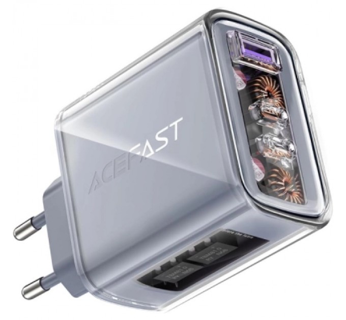 Acefast Зарядний пристрій Acefast 3xUSB 65W (2xUSB-C+USB-A) Gan A45 Fast Charger Mountain mist (6974316282099)