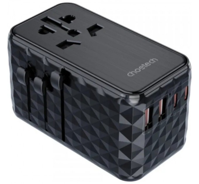Choetech Зарядний пристрій Choetech 4xUSB 100W PD (2хUSB-C+2хUSB-A) сharger diamond model black (PD6028-BK)