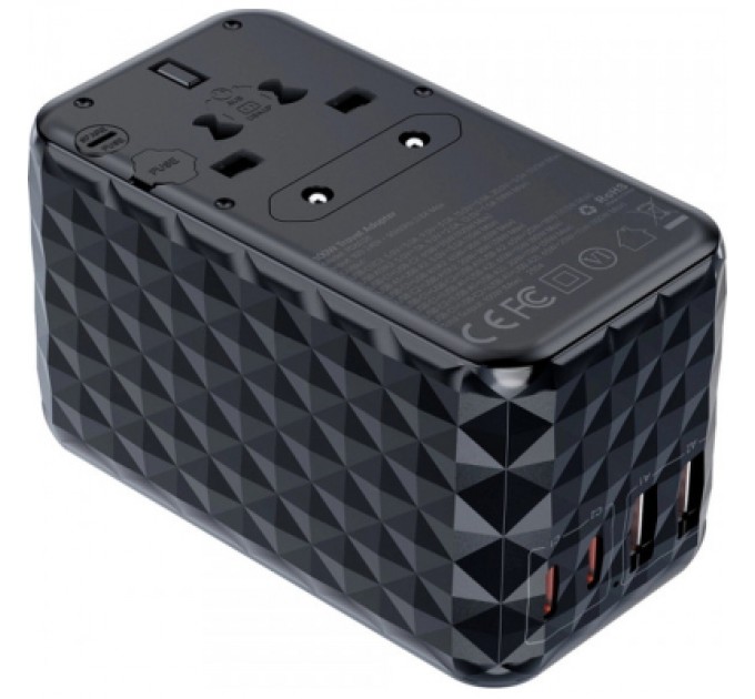 Choetech Зарядний пристрій Choetech 4xUSB 100W PD (2хUSB-C+2хUSB-A) сharger diamond model black (PD6028-BK)