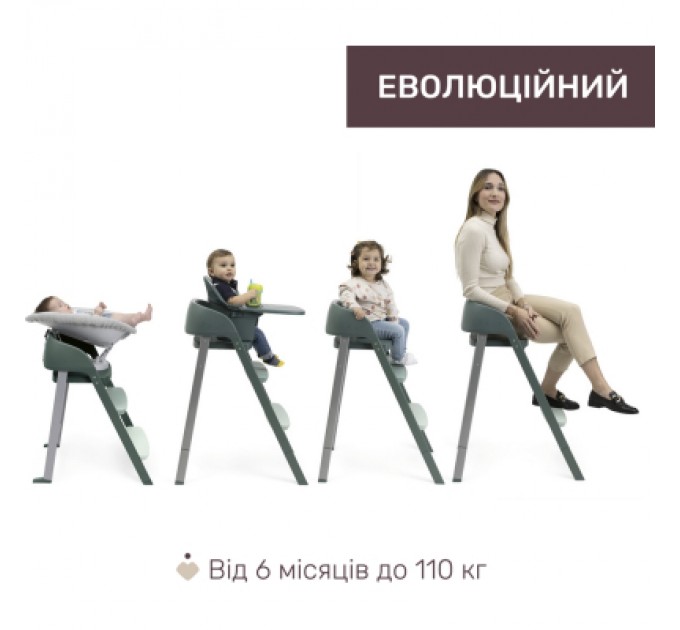 Chicco Стілець для годування Chicco 3 в 1 Crescendo Up зелений (87046.87)
