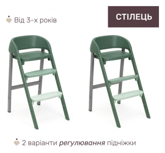 Chicco Стілець для годування Chicco 3 в 1 Crescendo Up зелений (87046.87)