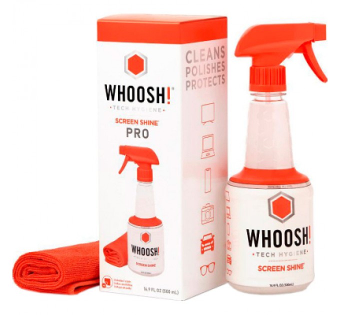 Whoosh! Спрей для очищення Whoosh! Screen Shine 500ml + microfiber 35cm x 35cm (1FG500WBOX)