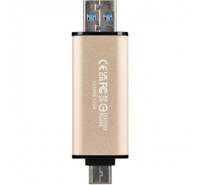 Transcend USB флеш накопичувач Transcend 128GB JetFlash 930 Gold-Black USB 3.2/Type-C (TS128GJF930C)