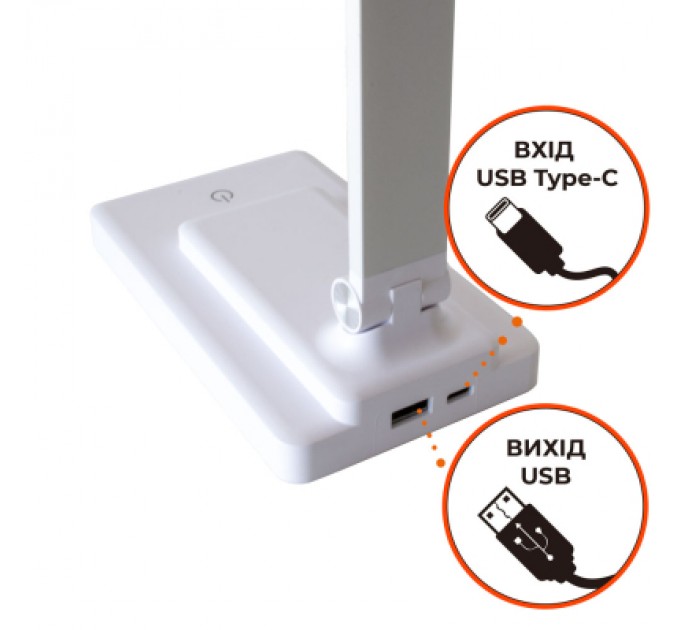 Євросвітло Настільна лампа Євросвітло LED акумуляторна Ridy-10-2-PWR 10 Вт біла