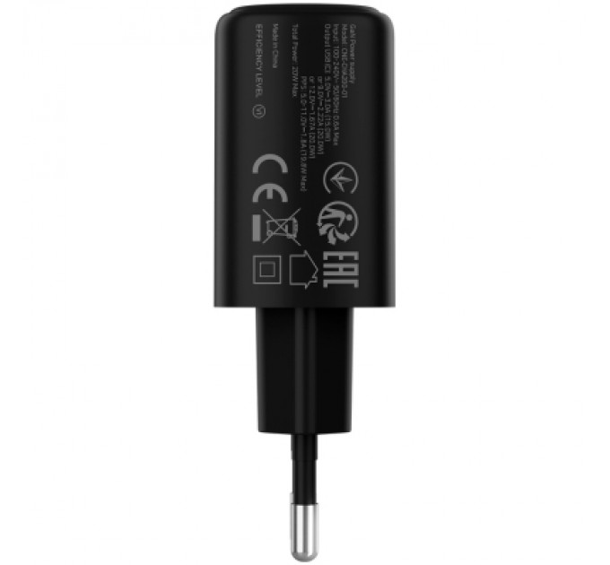 Canyon Зарядний пристрій Canyon OnCharge 200 20W 1xPD EU Black (CNE-CHA200-11)