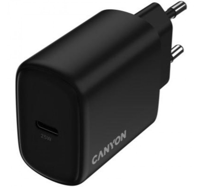Canyon Зарядний пристрій Canyon OnCharge 250 25W 1xPD EU Black (CNE-CHA250-11)