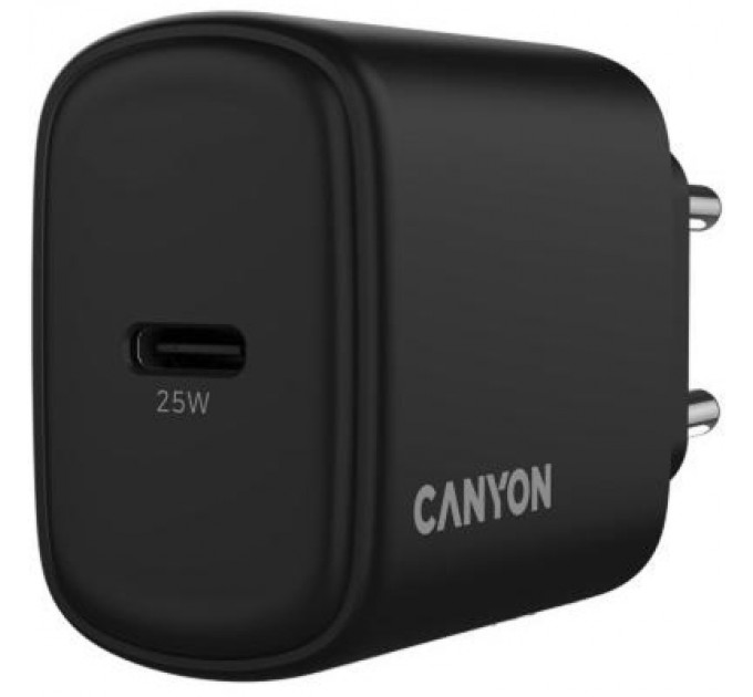 Canyon Зарядний пристрій Canyon OnCharge 250 25W 1xPD EU Black (CNE-CHA250-11)