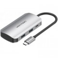Vention Концентратор Vention USB3.1 Type-C --> USB 3.0x4/PD 100W Hub 5-in-1 (TNBHB)