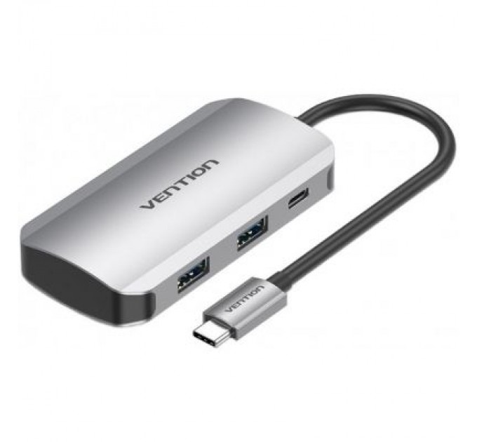 Vention Концентратор Vention USB3.1 Type-C --> USB 3.0x4/PD 100W Hub 5-in-1 (TNBHB)