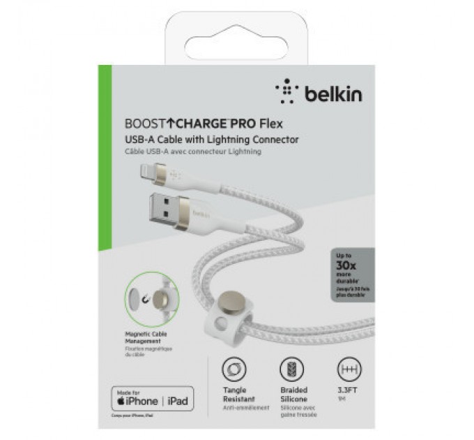 Belkin Дата кабель USB 2.0 AM to Lightning 1.0m white Belkin (CAA010BT1MWH)