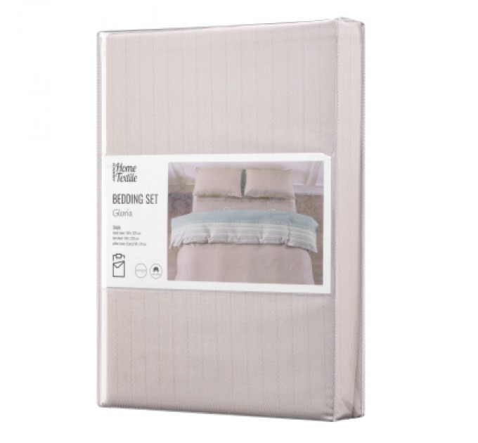 Ardesto Постільна білизна Ardesto Gloria сатин смужки, коричневий полуториний євро 160х220 (ART1622RB)