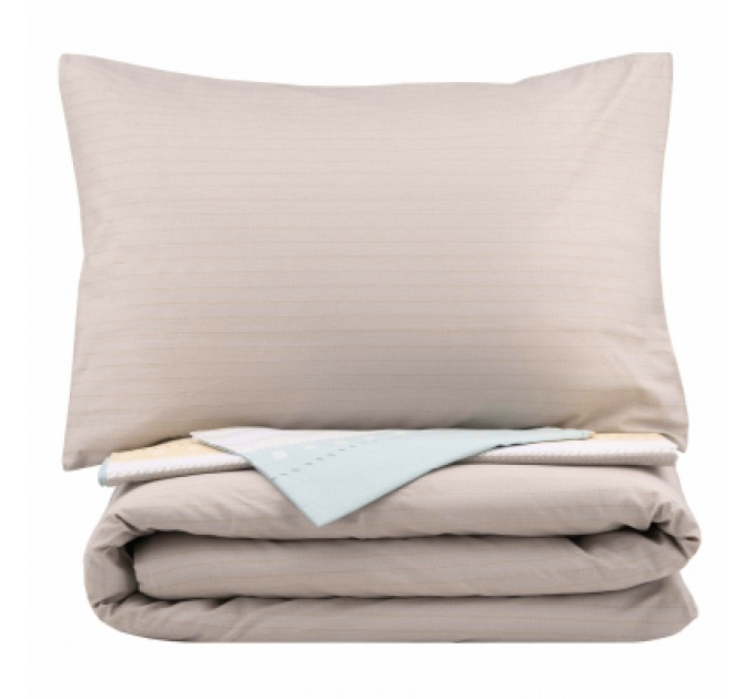 Ardesto Постільна білизна Ardesto Gloria сатин смужки, коричневий полуториний євро 160х220 (ART1622RB)