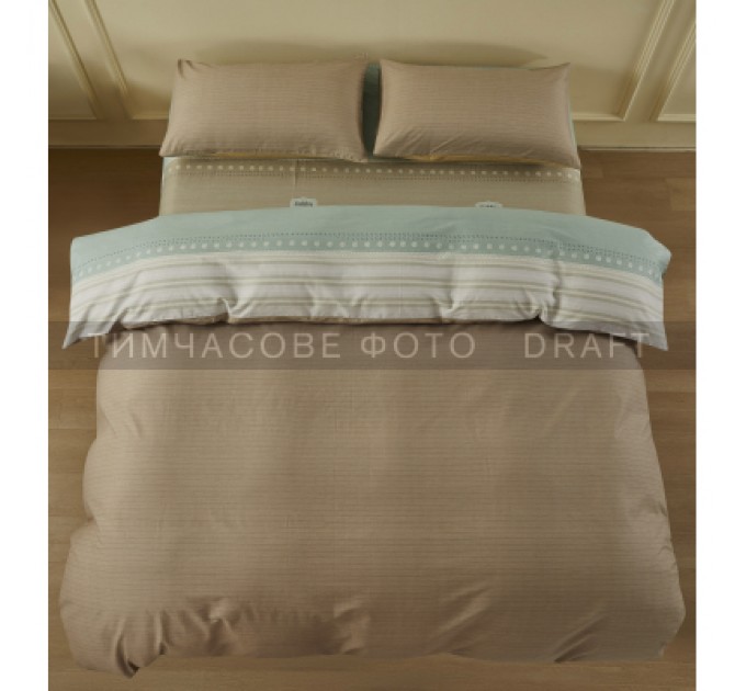 Ardesto Постільна білизна Ardesto Gloria сатин смужки, коричневий полуториний євро 160х220 (ART1622RB)