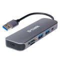 D-Link Концентратор D-Link DUB-1325 2xUSB3.0, 1xUSB TypeC, 1xSD, 1x-microSD, USB 3.0 (DUB-1325)