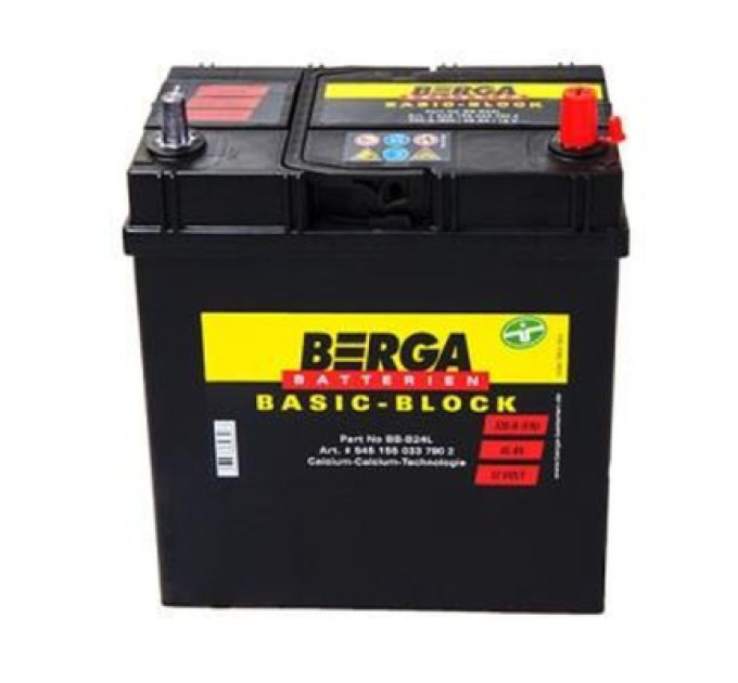 Berga Акумулятор автомобільний Berga Basicblock 35Ah ASIA Ев (-/+) ТК (300EN) (5351180307902)