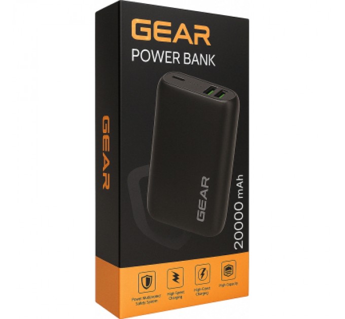 GEAR Батарея універсальна GEAR 20000mAh, PD/70W, black (DL203C)