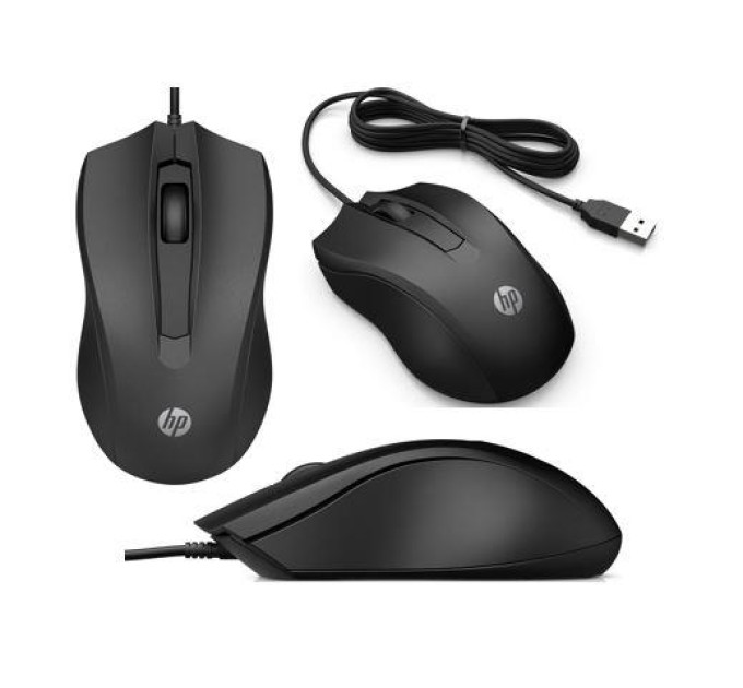 HP Мишка HP 100 USB Black (6VY96AA)