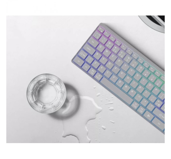 Canyon Клавіатура Canyon HKB-W11 Slim Dual Mode Wireless/Bluetooth RGB UA Grey (CNS-HBTK11G)