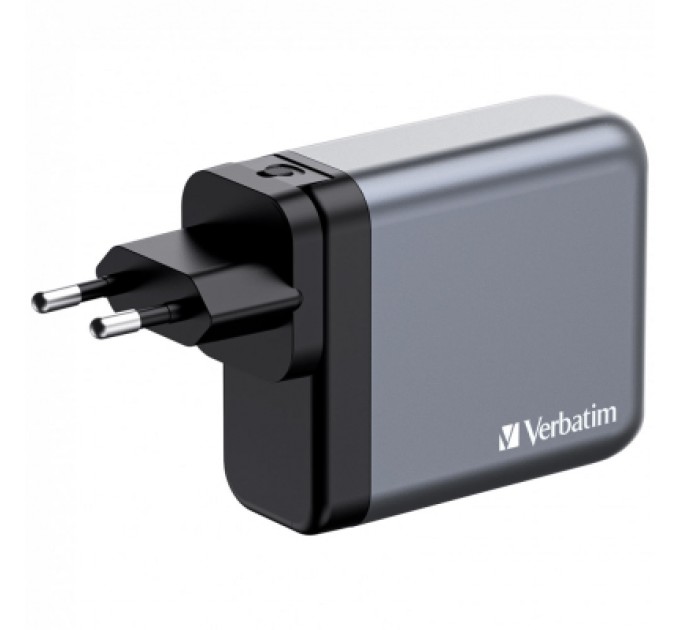 Verbatim Зарядний пристрій Verbatim GaN 140 W 4 ports (2xUSB-C-140 W,USB-C 20 W /USB-A -3.0) (32203)