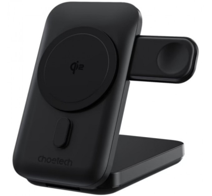 Choetech Батарея універсальна Choetech Magnetic Wireless 10000mAh 20W, PD, Qi-2 15W, USB-C, Lightning, Apple Watch charger (B750-CCBK)