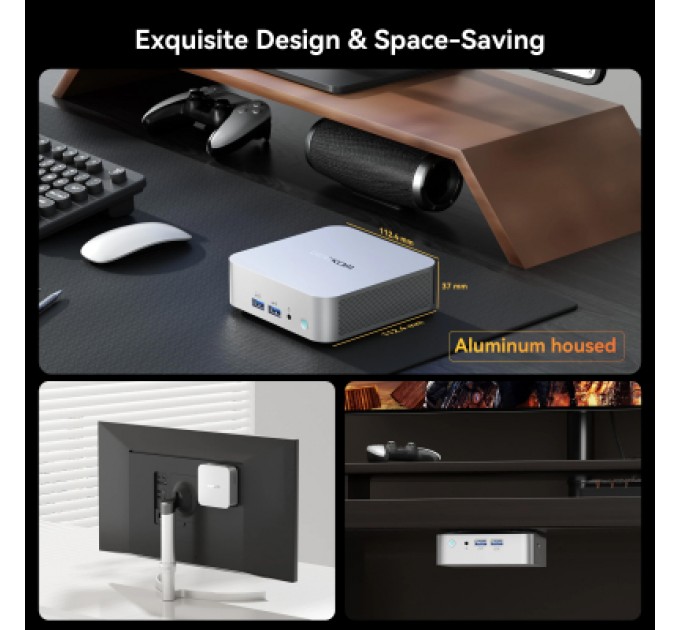 GEEKOM Комп'ютер GEEKOM Mini PC A8 / Ryzen7 8745HS, 32, 1TB, Radeon 780M, W11Pro (GMA8R78745HS-321T-EU)