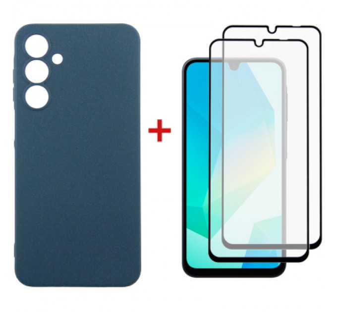 Dengos Чохол до мобільного телефона Dengos Samsung Galaxy A16 Carbon + glass 2pcs (Blue) (DG-CTG2P-07)