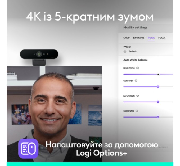 Logitech Веб-камера Logitech Brio 4K Ultra HD Graphite (960-001718)