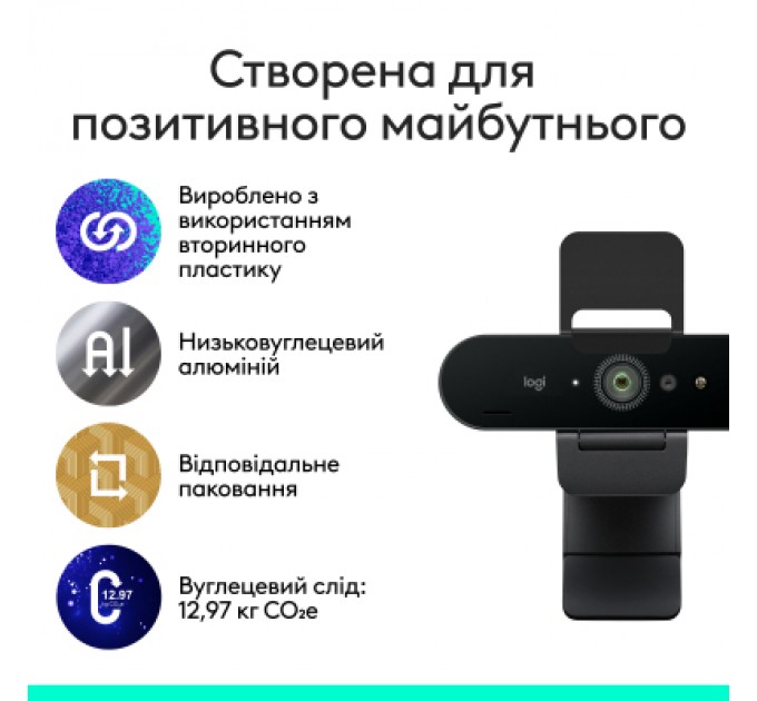 Logitech Веб-камера Logitech Brio 4K Ultra HD Graphite (960-001718)