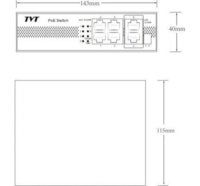 Комутатор мережевий TVT DIGITAL TD-B2204S1-PEU