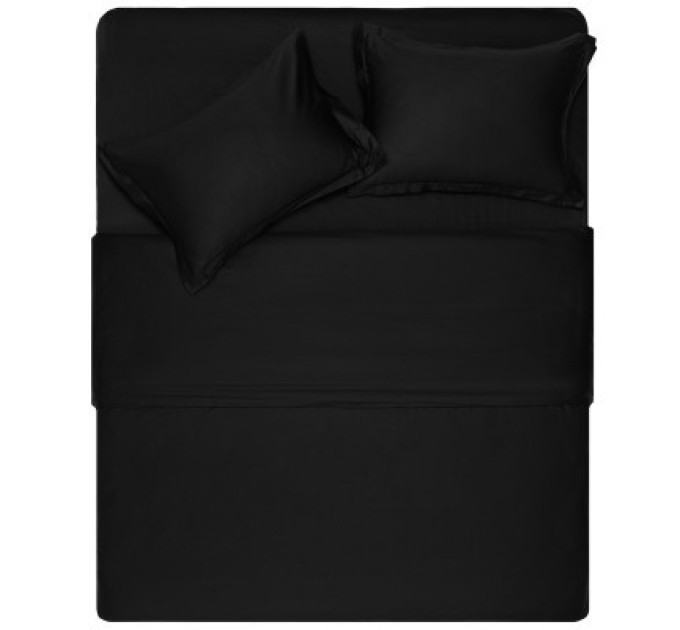 Ardesto Простирадло Ardesto Mix&Match Premium 100% бавовна, сатин чорний 180х240 см (ART1824FSL)