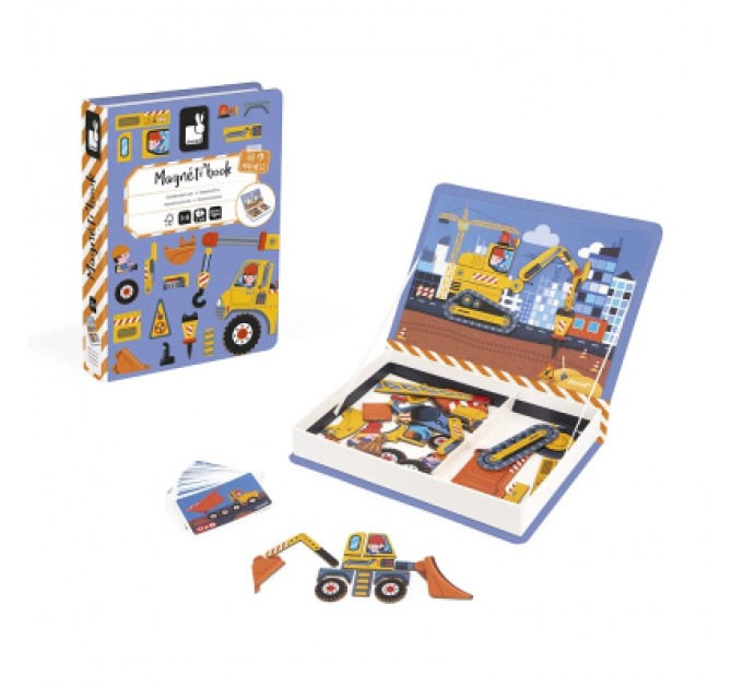 Janod Розвиваюча іграшка Janod Магнітна книга Будівництво 70 елементів (J02526)