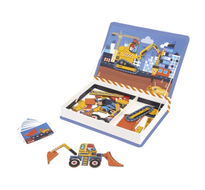 Janod Розвиваюча іграшка Janod Магнітна книга Будівництво 70 елементів (J02526)