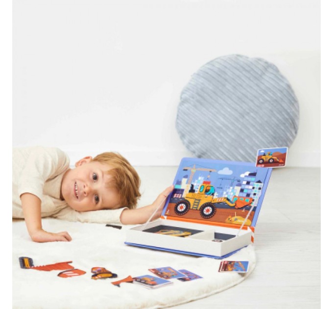 Janod Розвиваюча іграшка Janod Магнітна книга Будівництво 70 елементів (J02526)