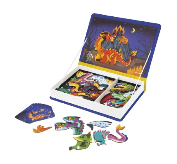 Janod Розвиваюча іграшка Janod Магнітна книга Дракони 53 елемента (J02527)