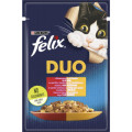 Purina Felix Вологий корм для кішок Purina Felix Fantastic Duo з яловичиною та птицею шматочки в желе 85 г (7613287027597)