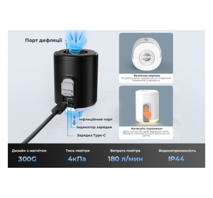 Flextail Ліхтар Flextail Tiny Pump 2X з функцією насосу білий (TY2X1600-WT-i)