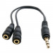 Кабель мультимедійний mini Jack 3.5mm M to 2xmini Jack 3.5mm F 0.2m Extradigital (KBA1680)