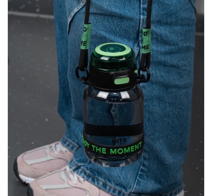 Kite Поїльник-непроливайка Kite 700 мл, чорно-зелена (K25-1218-2)