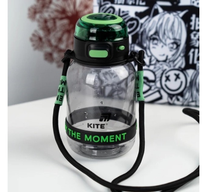 Kite Поїльник-непроливайка Kite 700 мл, чорно-зелена (K25-1218-2)